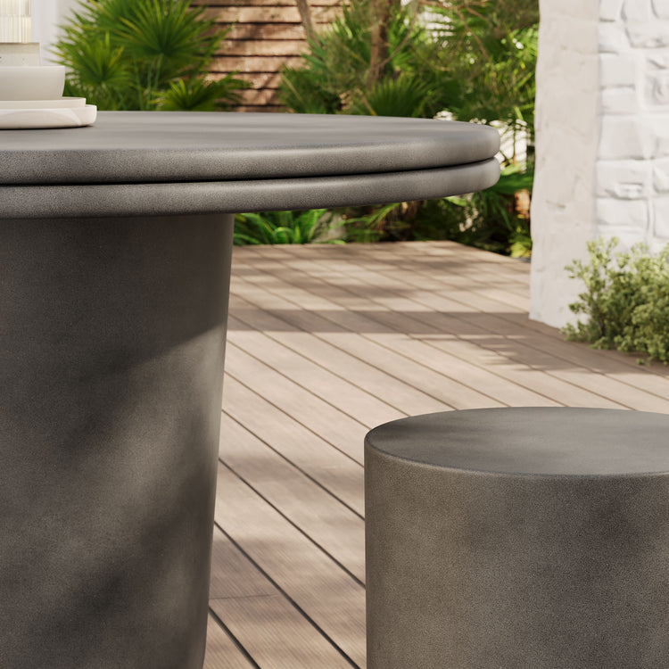 Brion Indoor - Outdoor Patio Concrete 5 Piece Dining Table Set - Gray