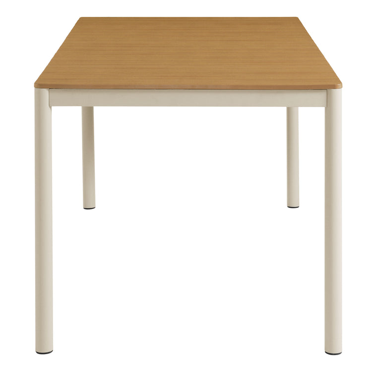 Finn 71" Outdoor Patio Aluminum Dining Table with Faux Wood Top - Default Title