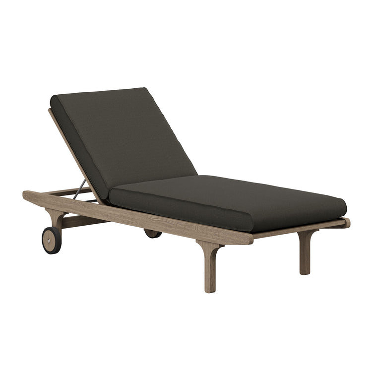 Saratoga Outdoor Teak Chaise Lounge Chair - Flint Gray