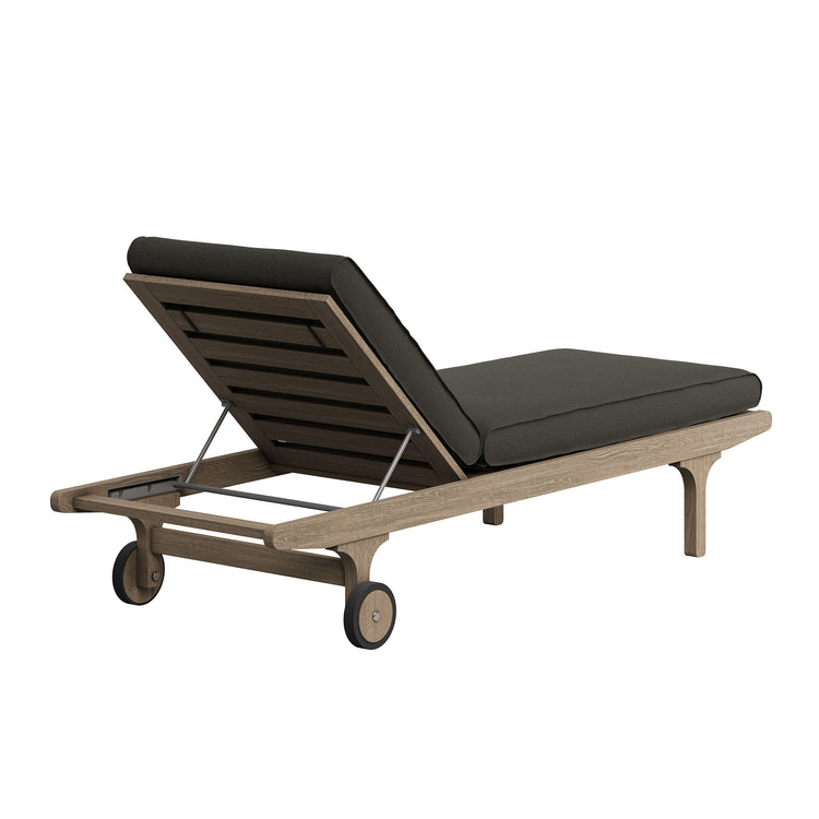 Saratoga Outdoor Teak Chaise Lounge Chair - Flint Gray