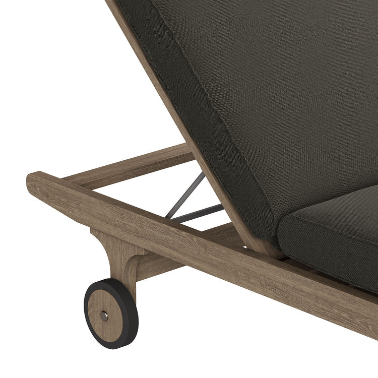 Saratoga Outdoor Teak Chaise Lounge Chair - Flint Gray