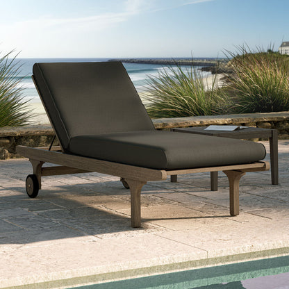 Saratoga Outdoor Teak Chaise Lounge Chair - Flint Gray