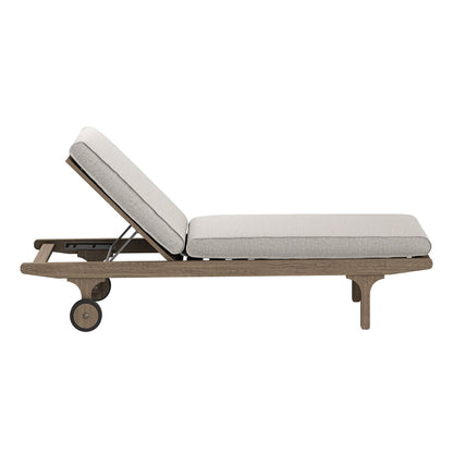 Saratoga Outdoor Teak Chaise Lounge Chair - Pebble
