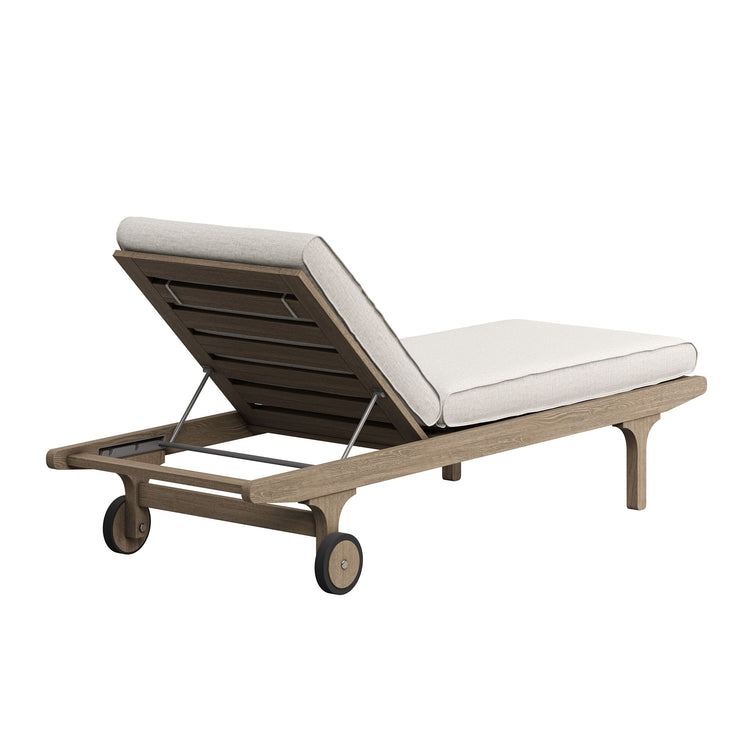 Saratoga Outdoor Teak Chaise Lounge Chair - Pebble