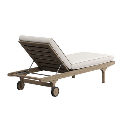 Saratoga Outdoor Teak Chaise Lounge Chair - Pebble