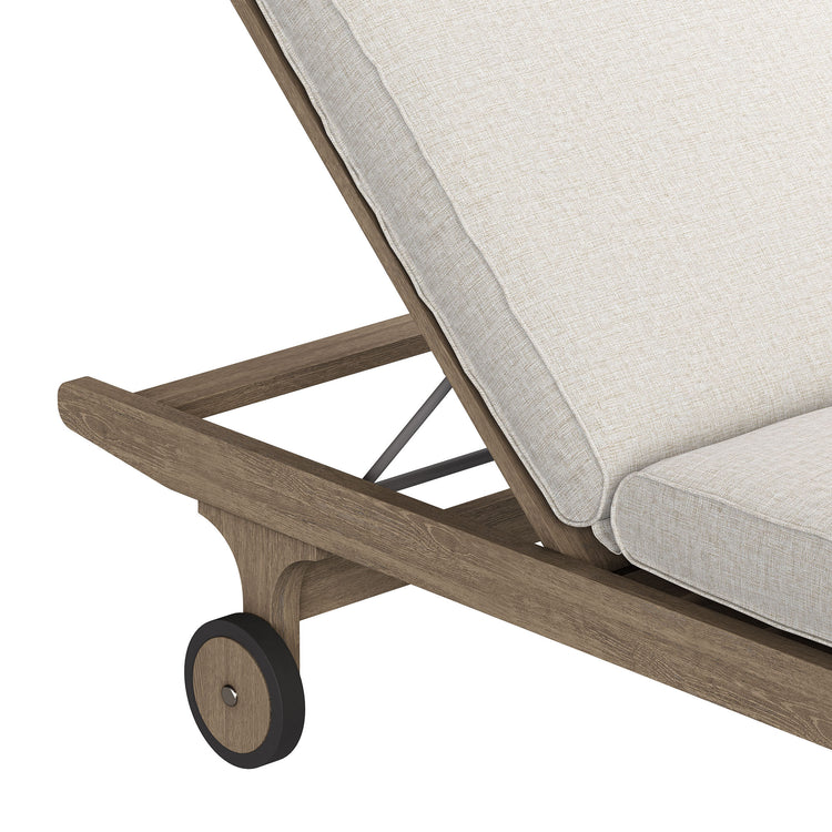 Saratoga Outdoor Teak Chaise Lounge Chair - Pebble