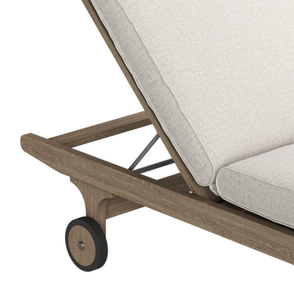 Saratoga Outdoor Teak Chaise Lounge Chair - Pebble