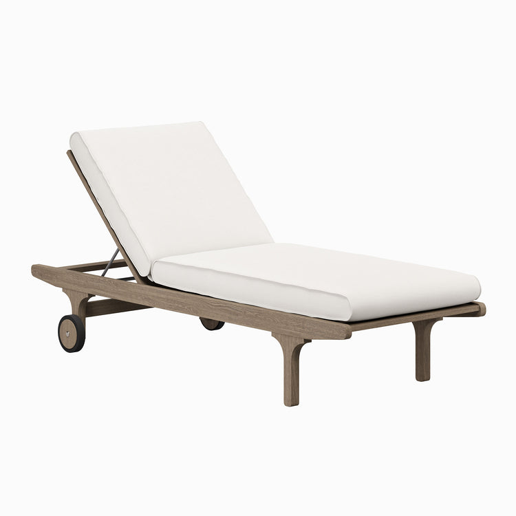 Saratoga Outdoor Teak Chaise Lounge Chair - Weathered Gray