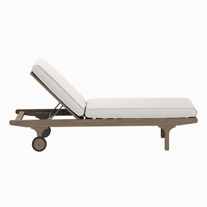 Saratoga Outdoor Teak Chaise Lounge Chair - Weathered Gray