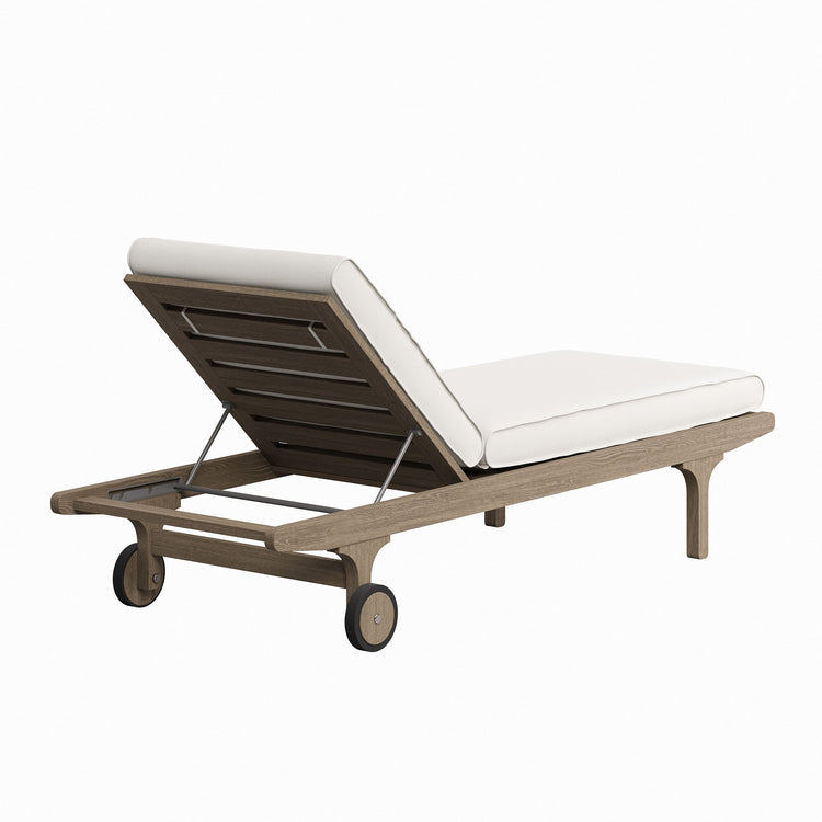 Saratoga Outdoor Teak Chaise Lounge Chair - Weathered Gray