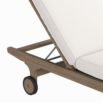 Saratoga Outdoor Teak Chaise Lounge Chair - Weathered Gray