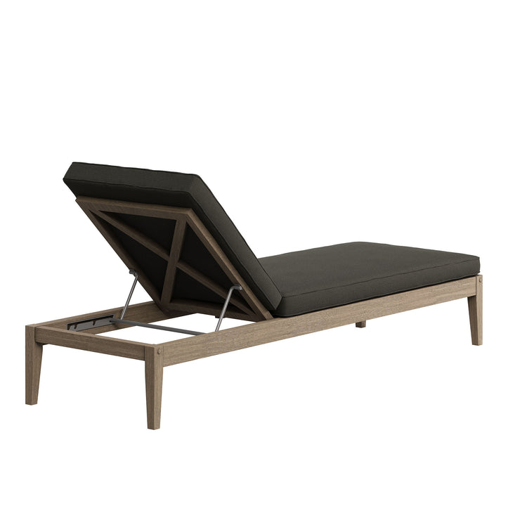 Northlake Outdoor Teak Chaise Lounge - Flint Gray