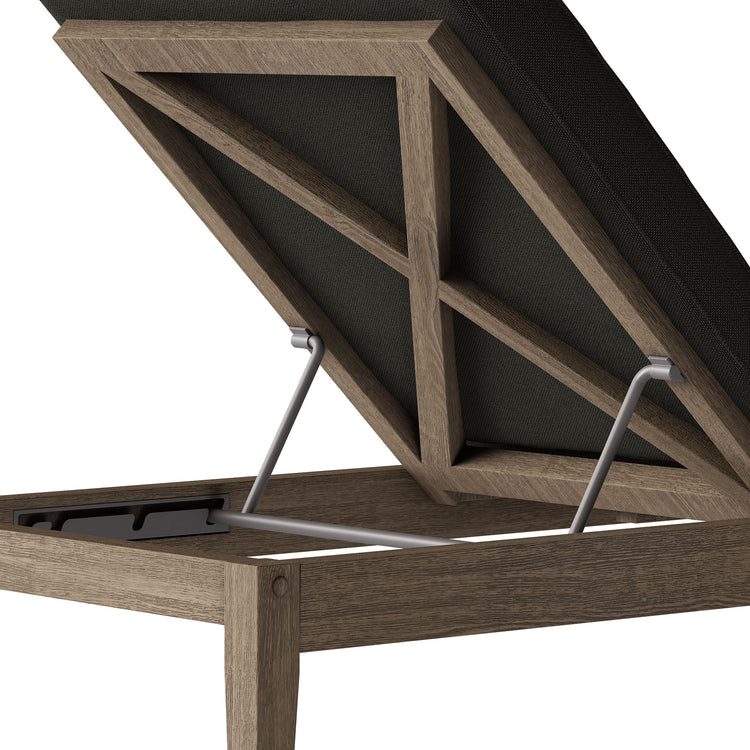 Northlake Outdoor Teak Chaise Lounge - Flint Gray