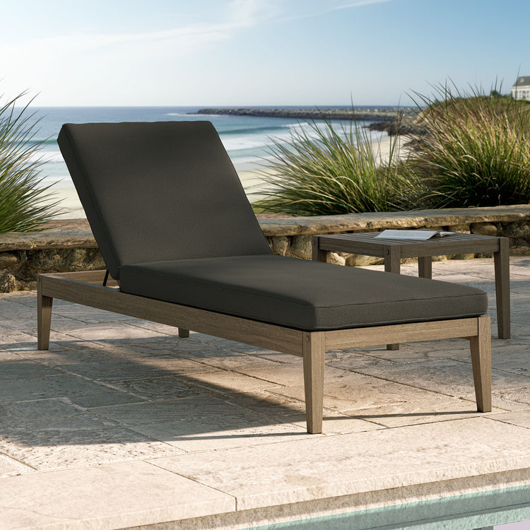 Northlake Outdoor Teak Chaise Lounge - Flint Gray