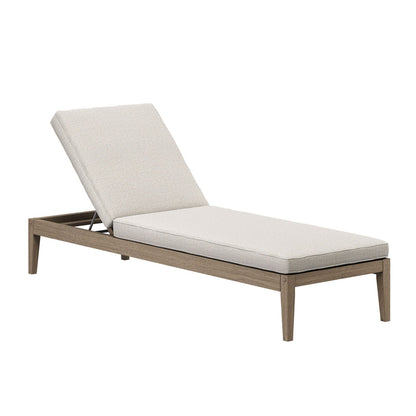 Northlake 3-Piece Outdoor Teak Wood Furniture Set with Chaise Lounges and Side Table - Pebble