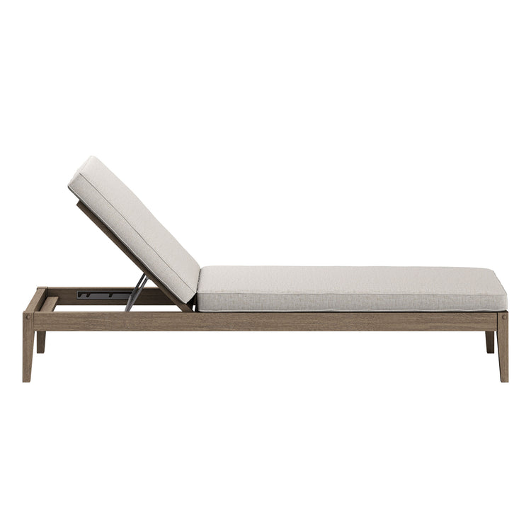 Northlake Outdoor Teak Chaise Lounge - Pebble