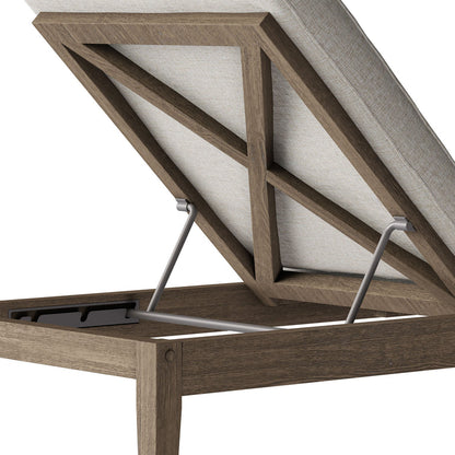 Northlake Outdoor Teak Chaise Lounge - Pebble