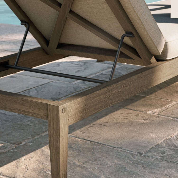 Northlake Outdoor Teak Chaise Lounge - Pebble