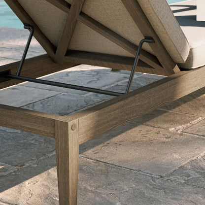 Northlake Outdoor Teak Chaise Lounge - Pebble