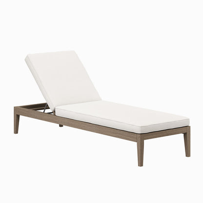 Northlake Outdoor Teak Chaise Lounge - Weathered Gray White