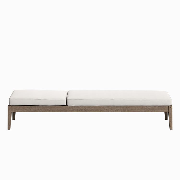 Northlake Outdoor Teak Chaise Lounge - Weathered Gray White