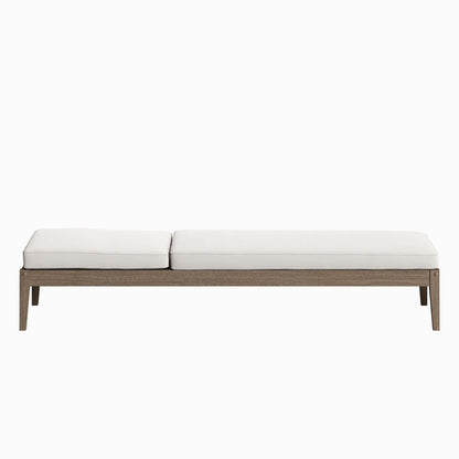 Northlake Outdoor Teak Chaise Lounge - Weathered Gray White