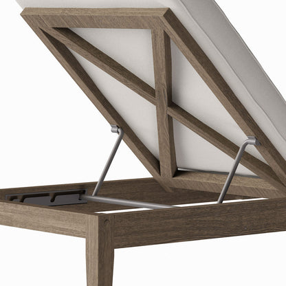 Northlake Outdoor Teak Chaise Lounge - Weathered Gray White