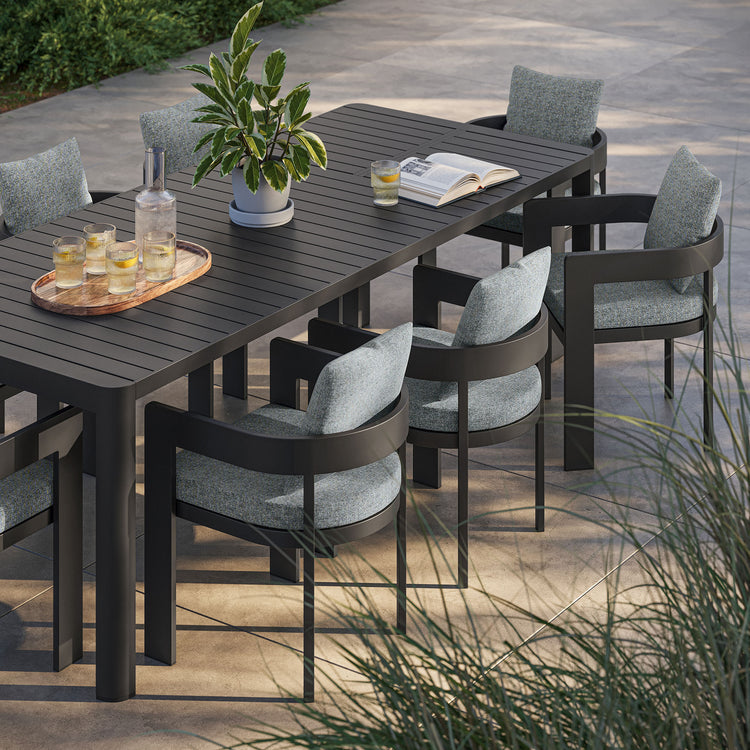 Tahoe 9-Piece Outdoor Patio Aluminum Dining Set With Extendable Table - Gray Gray