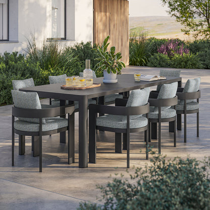 Tahoe 9-Piece Outdoor Patio Aluminum Dining Set With Extendable Table - Gray Gray