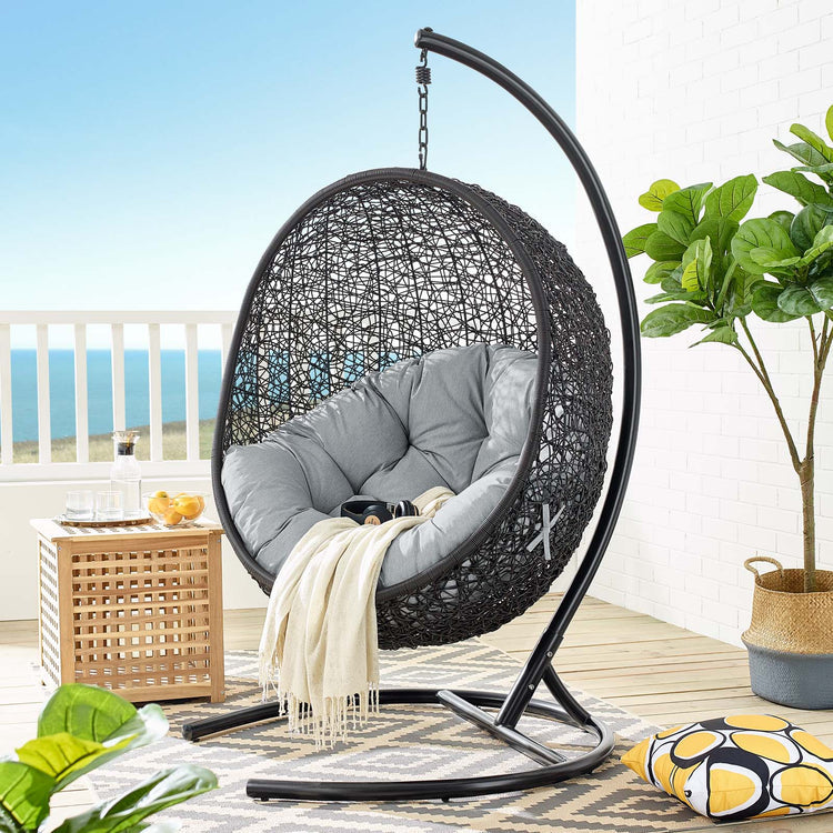 Encase Swing Outdoor Patio Lounge Chair - Gray