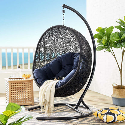 Encase Swing Outdoor Patio Lounge Chair - Navy