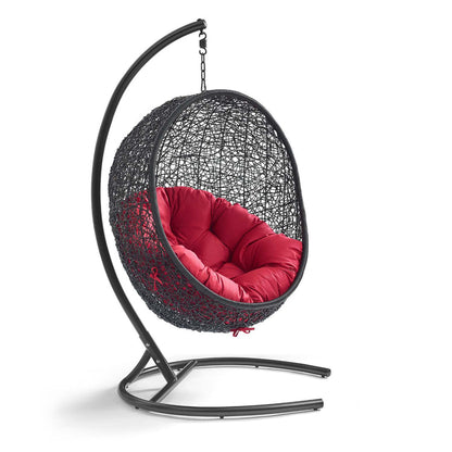 Encase Swing Outdoor Patio Lounge Chair - Red
