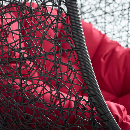 Encase Swing Outdoor Patio Lounge Chair - Red