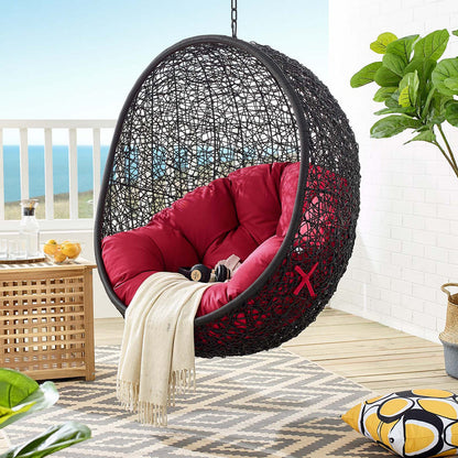 Encase Swing Outdoor Patio Lounge Chair - Red