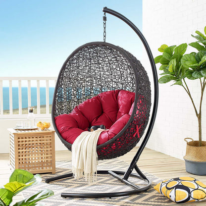 Encase Swing Outdoor Patio Lounge Chair - Red