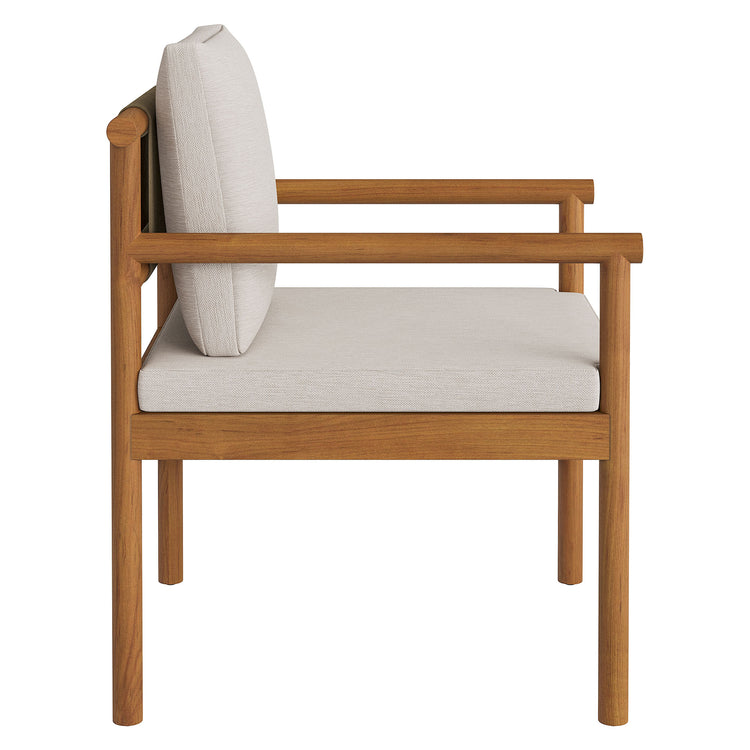 Eleni 7 Piece Outdoor Patio Teak Wood Dining Set - Natural Sail