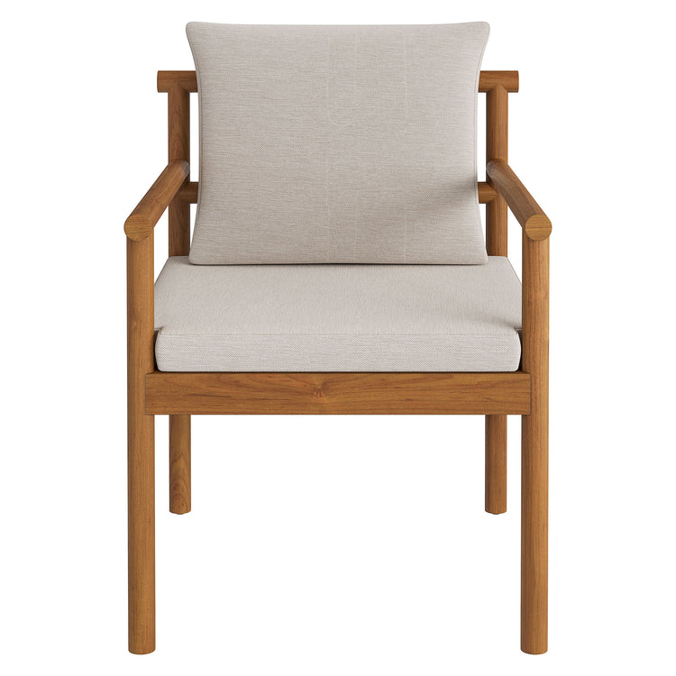 Eleni Outdoor Patio Teak Wood Rope Dining Chair - Natural Sail