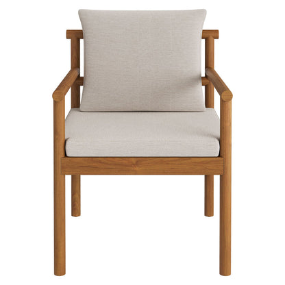 Eleni Outdoor Patio Teak Wood Rope Dining Chair - Natural Sail