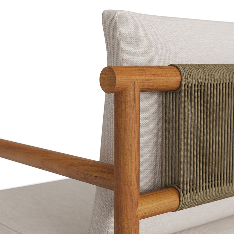 Eleni Outdoor Patio Teak Wood Rope Dining Chair - Natural Sail