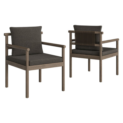 Eleni 7 Piece Outdoor Patio Teak Wood Dining Set - Weathered Gray Flint