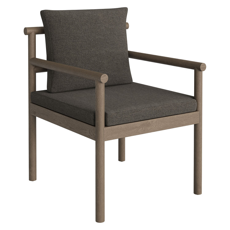 Eleni Outdoor Patio Teak Wood Rope Dining Chair - Weathered Gray Flint