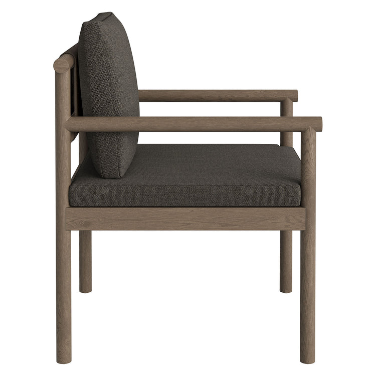 Eleni Outdoor Patio Teak Wood Rope Dining Chair - Weathered Gray Flint