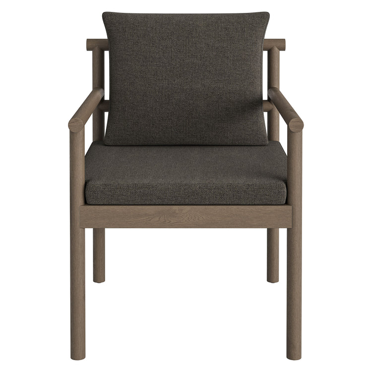 Eleni Outdoor Patio Teak Wood Rope Dining Chair - Weathered Gray Flint