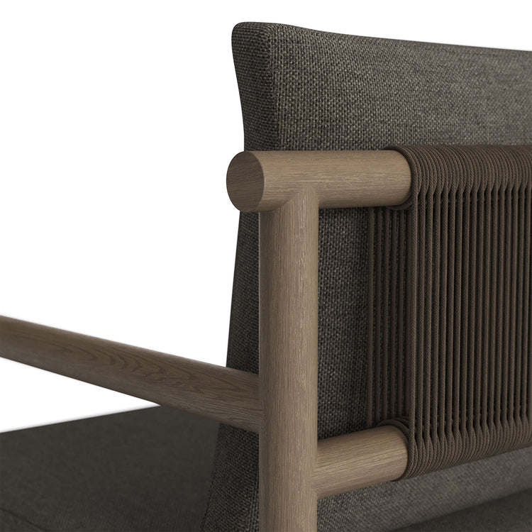 Eleni Outdoor Patio Teak Wood Rope Dining Chair - Weathered Gray Flint