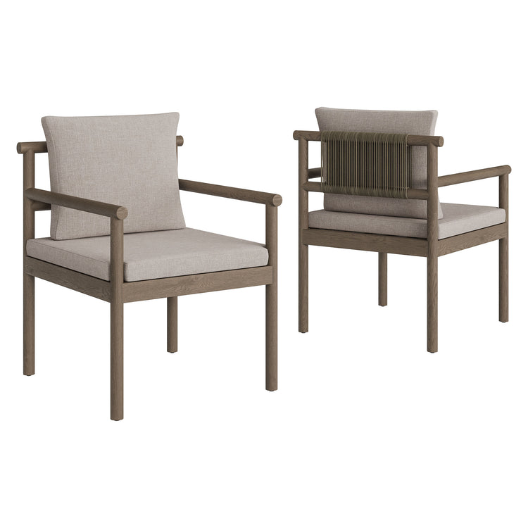 Eleni 7 Piece Outdoor Patio Teak Wood Dining Set - Weathered Gray Pebble