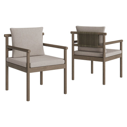 Eleni 7 Piece Outdoor Patio Teak Wood Dining Set - Weathered Gray Pebble