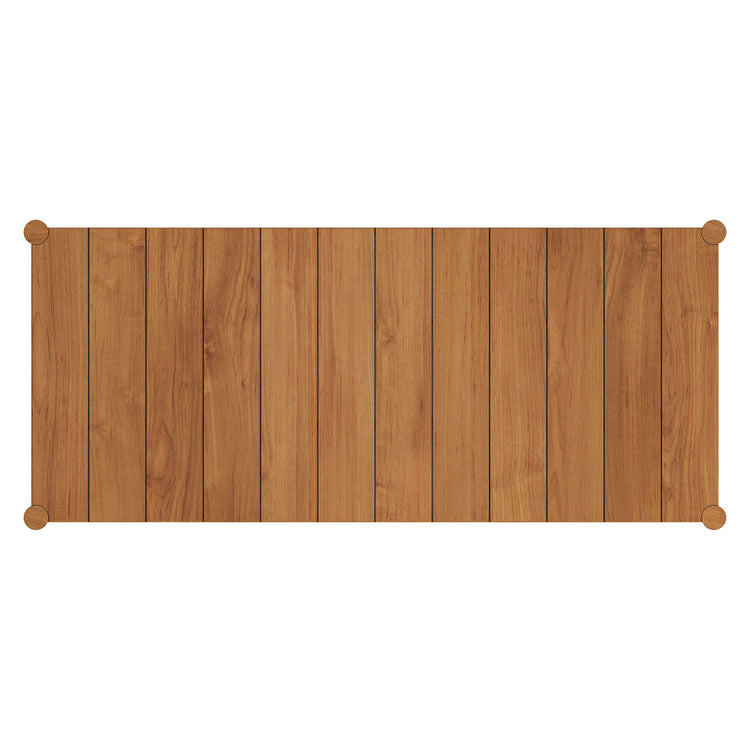 Eleni 89-Inch Outdoor Patio Teak Wood Dining Table - Natural