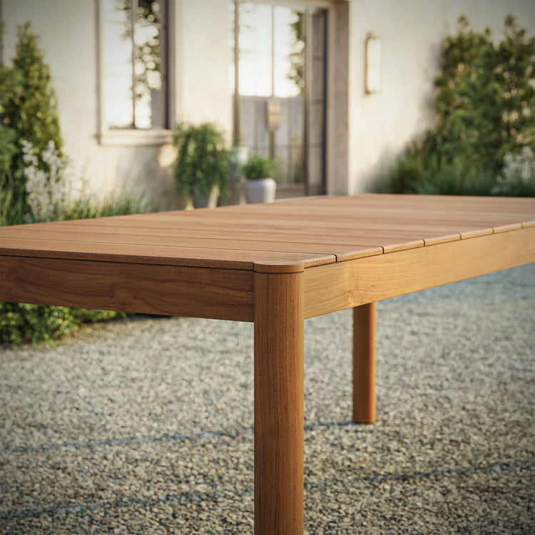 Eleni 89-Inch Outdoor Patio Teak Wood Dining Table - Natural