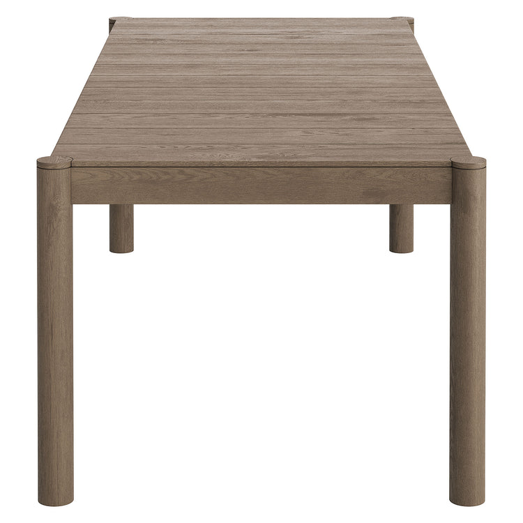 Eleni 89-Inch Outdoor Patio Teak Wood Dining Table - Weathered Gray