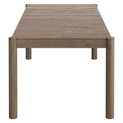 Eleni 89-Inch Outdoor Patio Teak Wood Dining Table - Weathered Gray